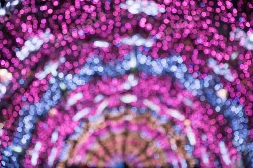 Preview: Blurred garland as arc or semicircle.Holiday abstract pattern.