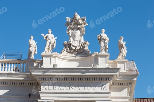 Preview: statues of saints on the roof of St. Peter's Basilica in the Vatican