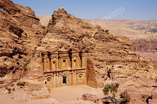 Preview: The ancient temple Al Khazneh, in the rocky mountain, in the ancient city of Petra in Jordan