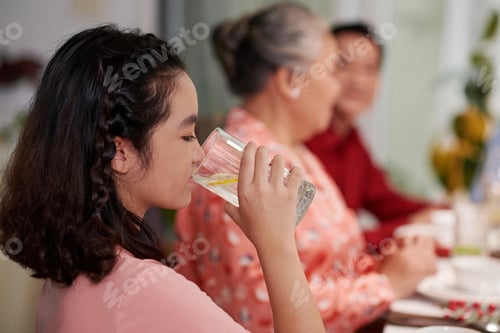 Preview: Teenage Girl Drinking Lemonade