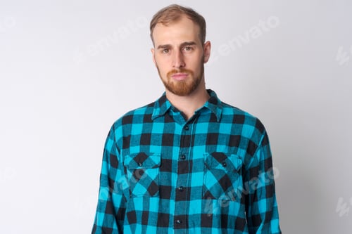 Preview: Man in Blue and Black Plaid Shirt