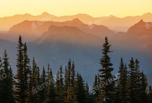 Preview: Mountains on sunset