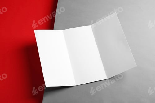 Preview: Empty flyer on color background. Mockup for design