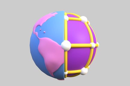 Abstract earth with grid network
