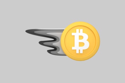 Preview: Flying bitcoin digital currency coin