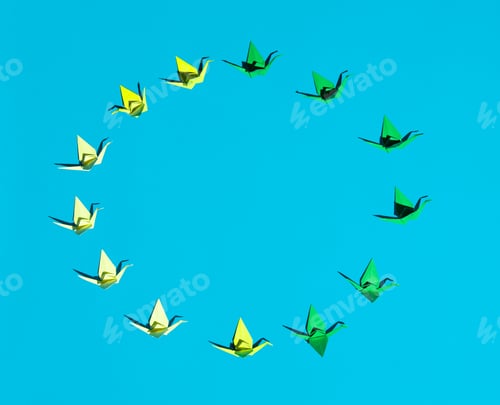 Preview: Circle made of folded birds