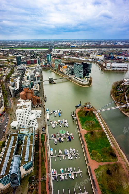 Preview: Aerial View Of Dusseldorf City In North Rhine-Westphalia Germany
