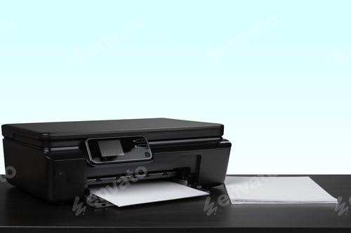 Preview: Compact home laser printer against gray background