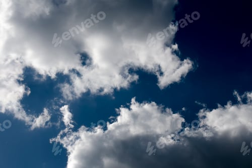 Preview: Dark blue sky and gray clouds before rain.