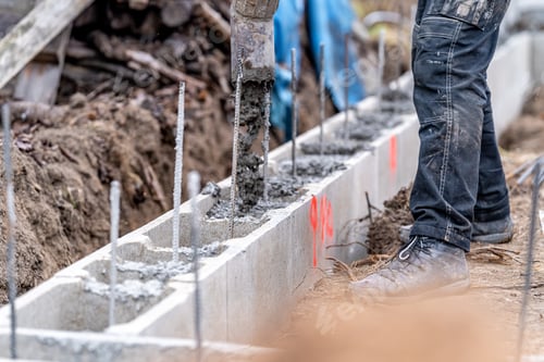 Preview: concreting of the foundation of a new building under construction