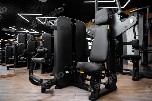 Preview: Modern gym interior with new fitness equipment