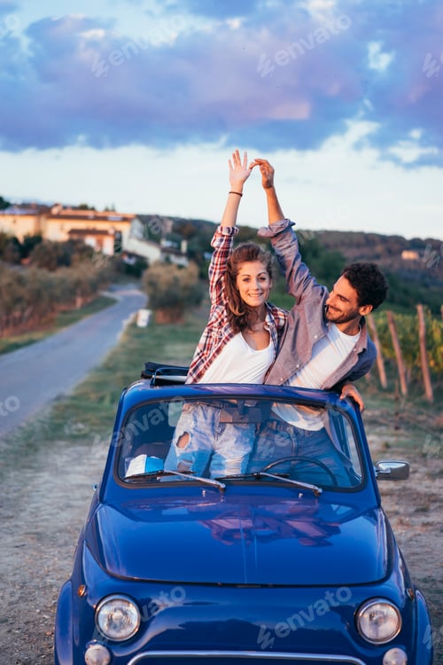 Preview: Young Couple Trip With Vintage Car