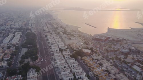 Preview: United Arab Emirates aerial view. Dubai, district, highway aerial view