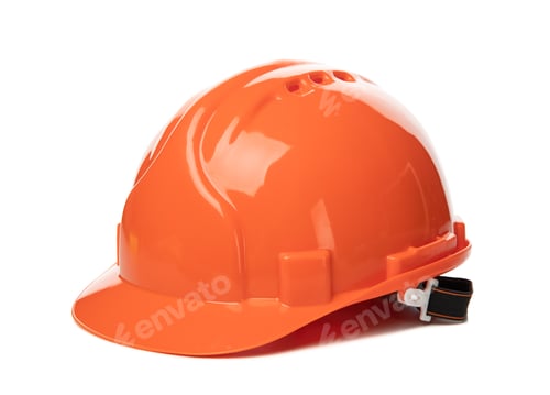 Preview: Orange Hard Hat Safety Equipment on White Backdrop