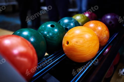 Preview: Stand with colorful bowling balls in club