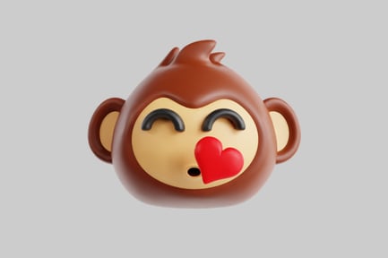 Preview: Kissing monkey heart emoji