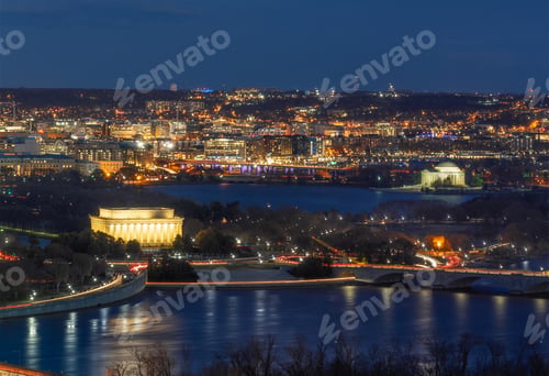 Preview: Panorama Top view scene of Washington DC down town which can see United states Capitol, washington