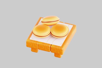 Preview: Macarons on orange tray with white napkin