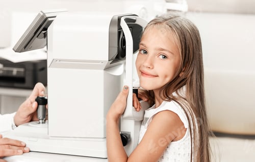 Preview: Happy little girl at clinic