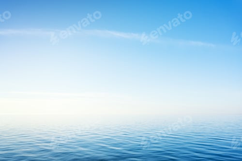 Preview: Blue sky over sea or ocean water surface