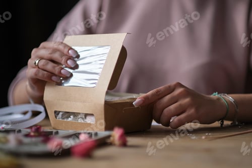 Preview: small business owner, online marketing packaging box and delivery.