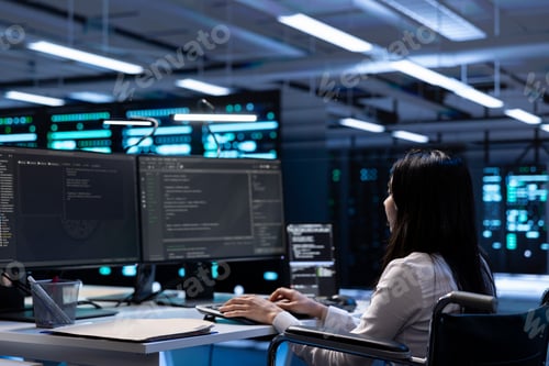 Preview: Person with paraplegia working in inclusive server farm facility