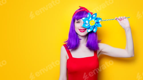 Preview: girl with pinwheel toy