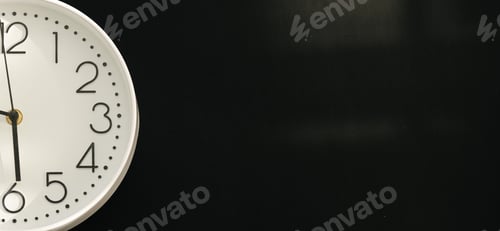 Preview: Clock, time management concept, time planning. Web banner, free space.