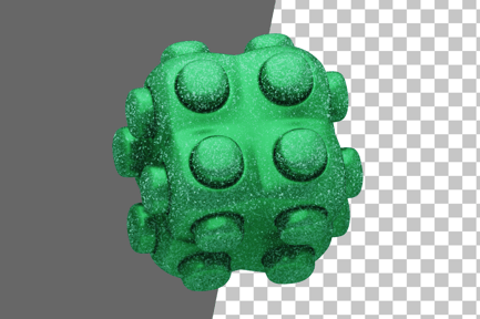Preview: Glitter Abstract Green Modular Cube 3D Icon