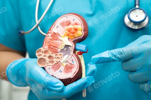 Preview: Kidney disease, Chronic kidney disease ckd, Doctor hold model to study and treat in hospital.