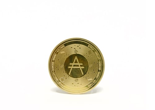 Preview: Cardano coin cryptocurrency trading on white background