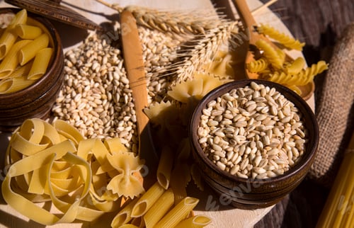 Preview: Variety of Dry Pasta Noodles and Grains