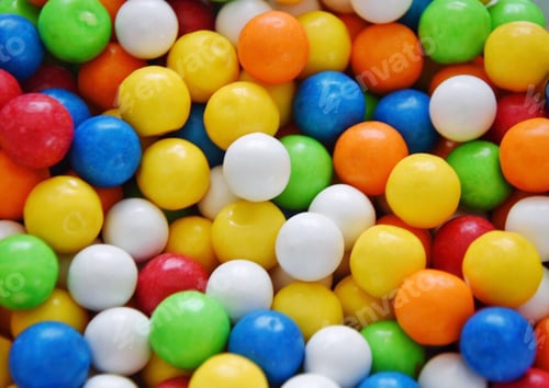 Colorful Gumballs in a Pile
