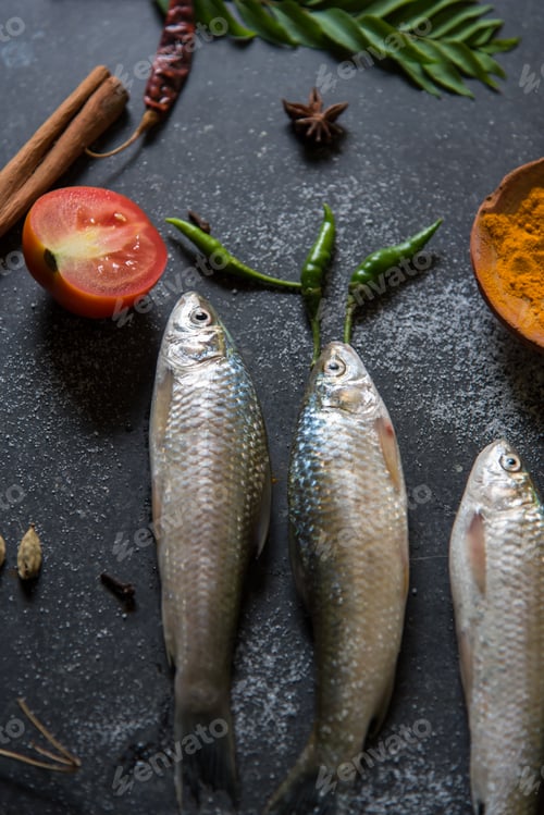 Preview: Raw food ingredients background