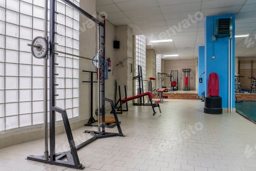 Preview: Empty old gym with old equipment