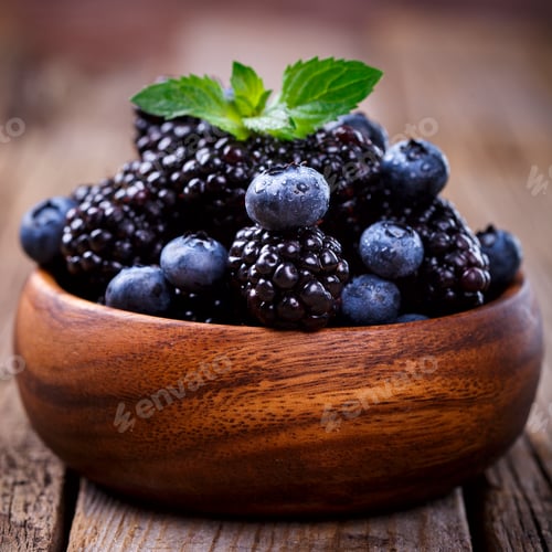 Preview: Blackberry and Blueberry .Fresh Berry.Food or Healthy diet