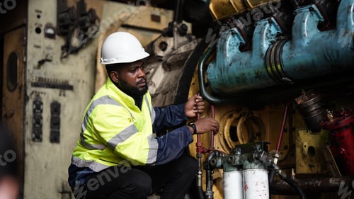 Preview: Portrait of maintenance engineer or apprentice in workshop of railway engineering facility