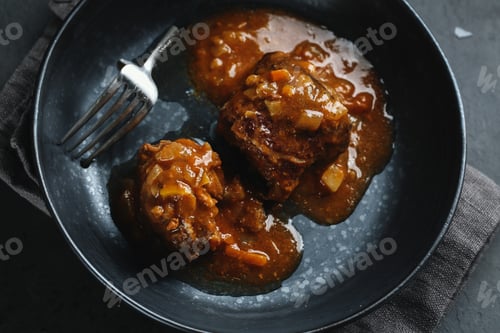 Preview: Stew from beef and vegetables on plate