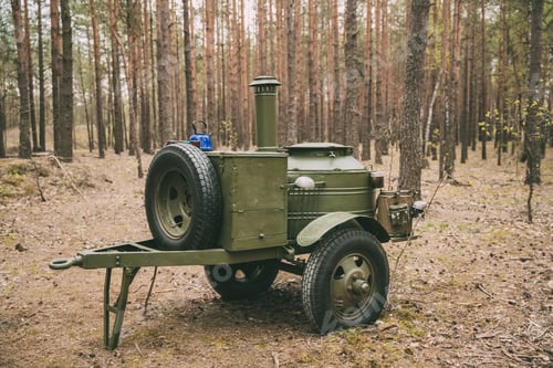 Preview: Russian Soviet World War Ii Field Kitchen In Forest. WWII Equipm