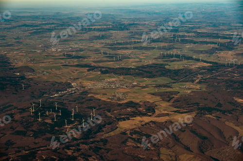 Preview: German Countryside Landscape with Wind Turbines.