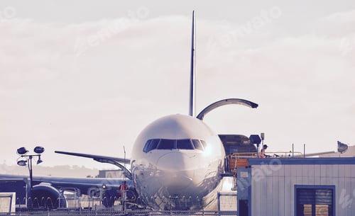 Preview: Airplane being loaded with mail and packages at the airport