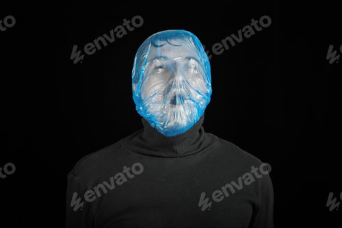 Preview: Exit bag for suicide. Self-asphyxiation concept
