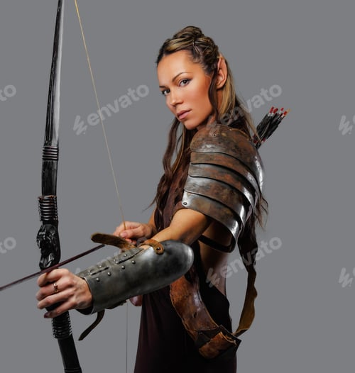 Preview: A woman with bow.