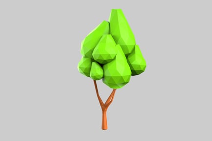 Preview: Low poly green tree asset