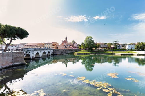 Preview: Augustus Tiberius Roman Bridge in Rimini near XXV Aprile Park.
