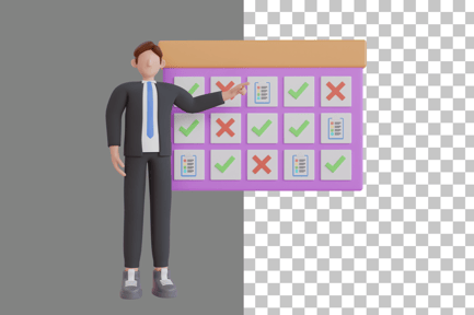 Preview: Businessman Making Task Schedule 3D Illustration
