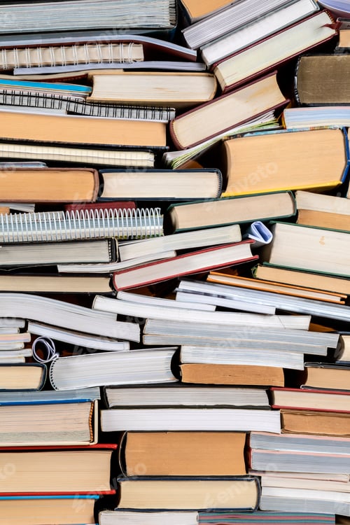 Preview: Pile of Books in a secondhand bookstore