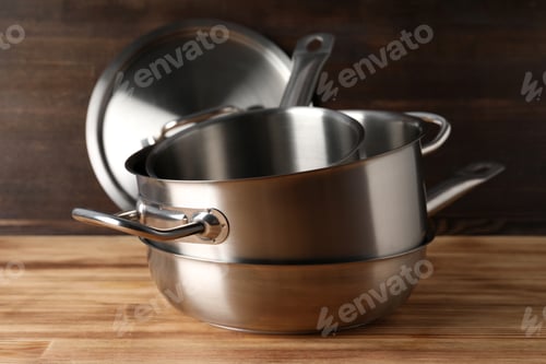 Preview: Kitchen utensil on wooden table, selective focus