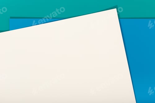 Preview: Abstract blue, green and beige color paper geometry composition background