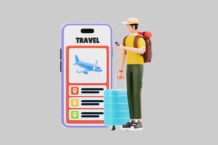 Preview: Travel app with character